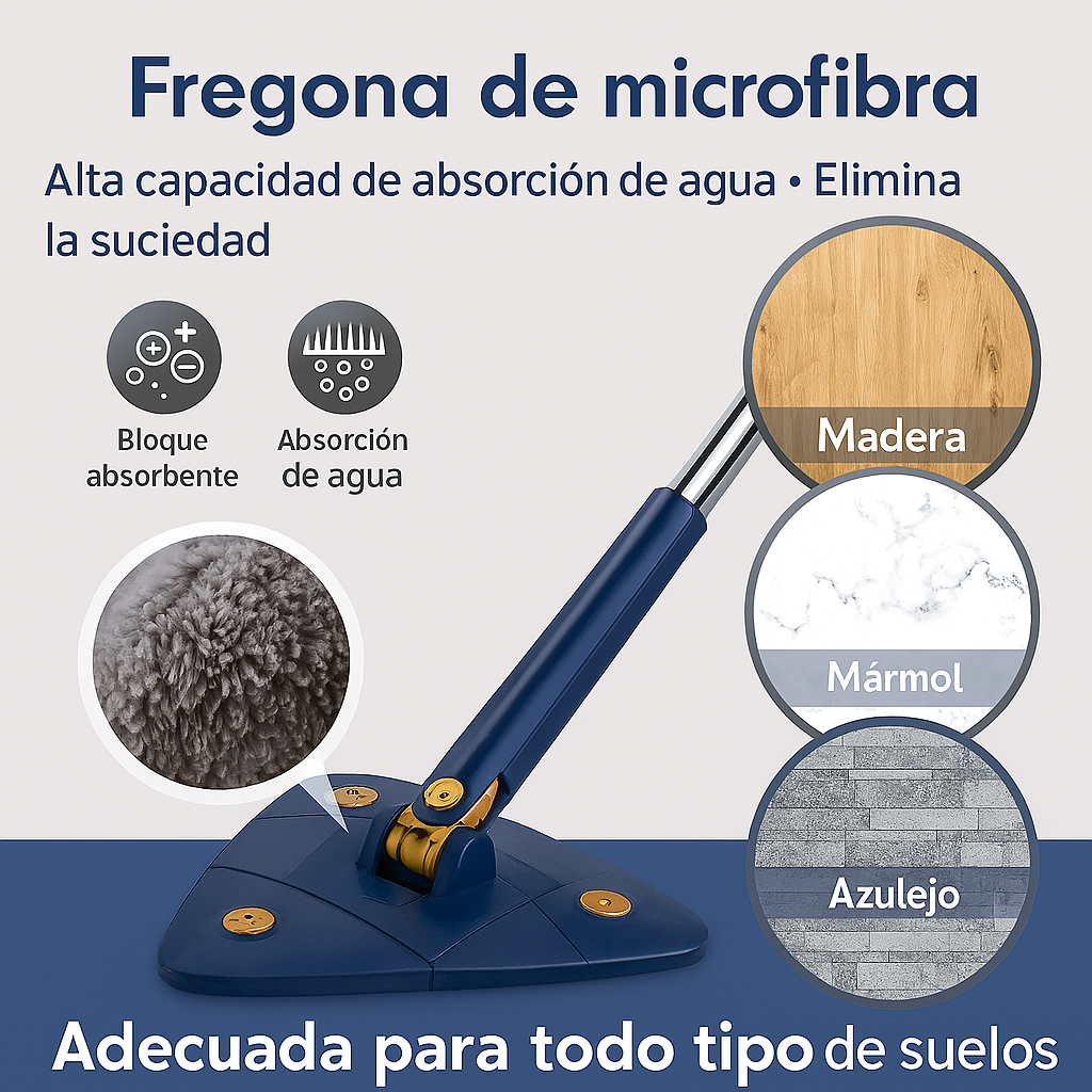 CleanTwist™ Fregona autoescurrible, limpieza sin esfuerzo + 10 recambios GRATIS
