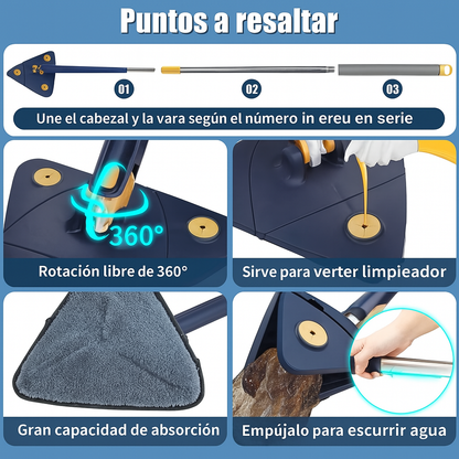 CleanTwist™ Fregona autoescurrible, limpieza sin esfuerzo + 10 recambios GRATIS