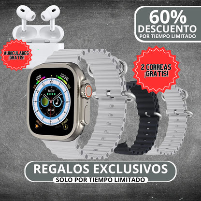 SmartWatch ULTRA PRO + 2 Correas y Auriculares Pro ¡GRATIS! | Edición Especial